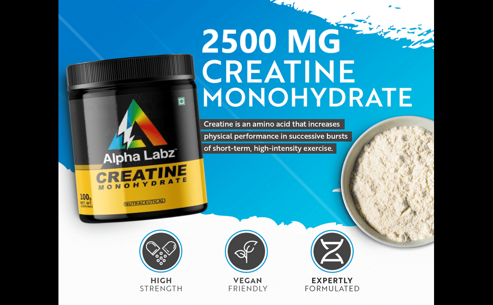 Impact Creatine Monohydrate Powder Post/Pre Workout Supplement for All Sports and Exercises - Increase Muscle Strength & Endurance - Fast Dissolving | Creatine Monohydrate for Strength and Muscle Growth [33 Servings, Blueberry]