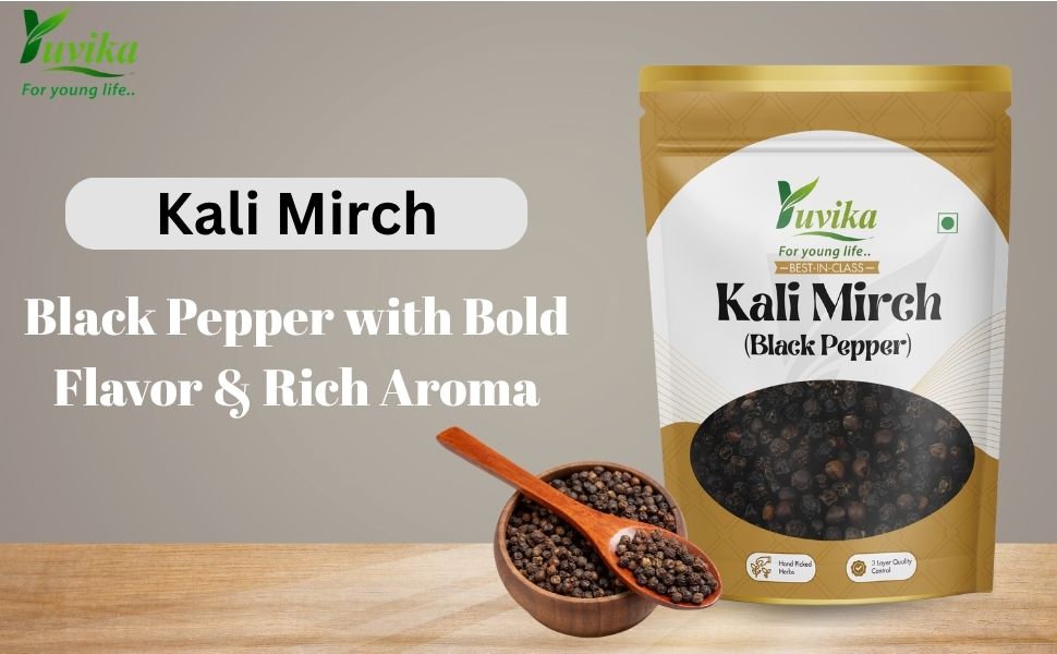 Yuvika Kali Mirch - Black Pepper - Piper Nigrum 200 Grams