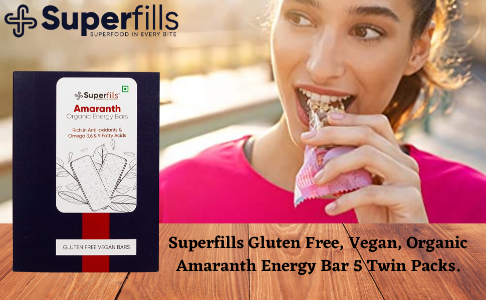 Superfills Moringa Energy Bars Protein Rich, Vegan Protien Bar 10 x 20gm