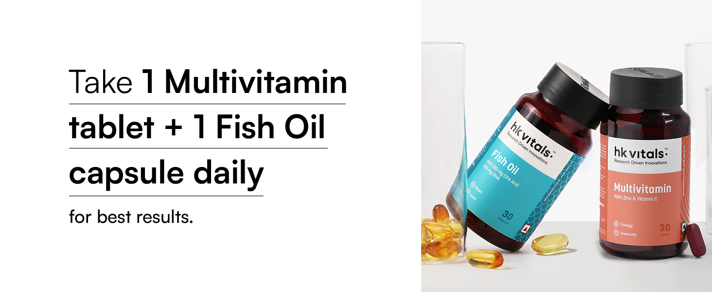 hk vitals Fish Oil & Multivitamin Combo, 2 x 30 Tablets