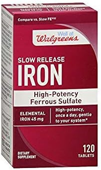 Walgreens Iron Slow Release High Potency Ferrous Sulfate 45mg, Tablets, 120 ea 2