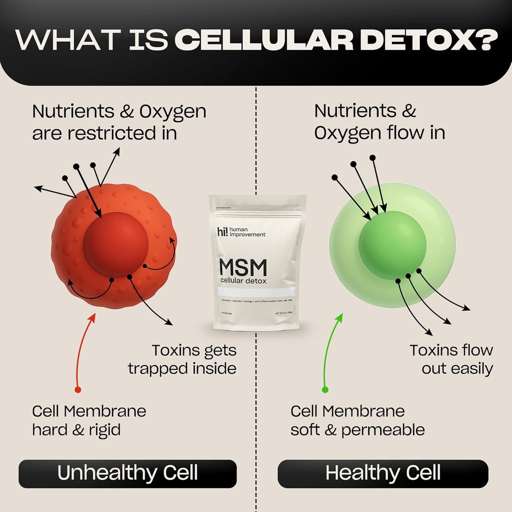 Pure MSM Powder | Organic Sulfur Powder for Skin, Hair, and Nails | Cellular Detox, Joint Health, Immune Boost, & Increased Energy | 99.9% Pure MSM Supplement | Made in the USA, 0g Sugar (64 Servings) 5