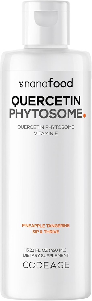 Codeage Liquid Quercetin Phytosome Supplement, Quercetin 1000 mg Dihydrate, 3-Month Supply, Immune Support, Sophora Japonica, Vitamin E, Liposomal Delivery, Vegan, Non-GMO, 15.22 fl oz 2