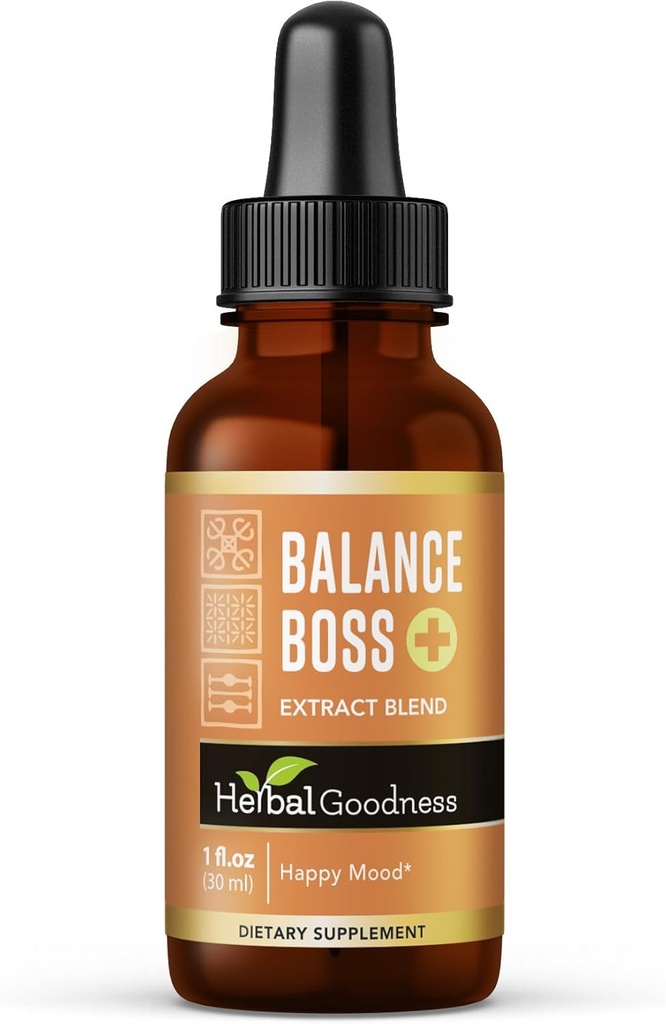 Herbal Goodness Balance Boss - Liquid Mood Support Supplement | Natural Calmness & Emotional Balance Aid | Stress & Energy Boost with Rhodiola Rosea | 1 oz Bottle 2