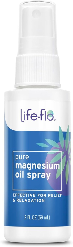 Life-flo Pure Magnesium Oil Spray w/Concentrated Magnesium Chloride from The Zechstein Seabed, Calming Relief and Relaxation, Soothes Muscles and Joints, 60-Day Guarantee, Not Tested on Animals, 2oz 2