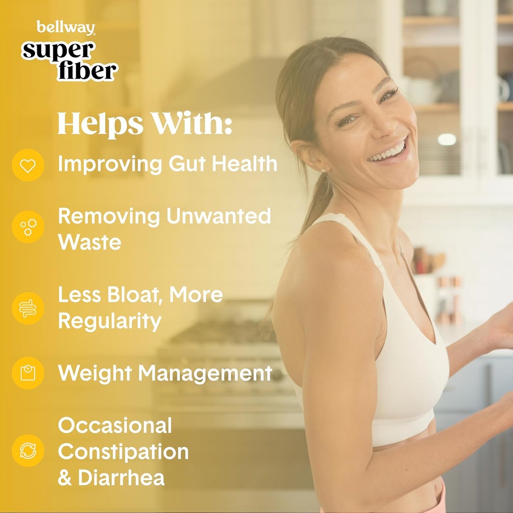 Bellway Super Fiber Powder + Fruit, Sugar Free Organic Psyllium Husk Powder Fiber Supplement for Regularity, Bloating Relief & Gut Health, Non-GMO, Mixed Berry & Pineapple Passion Fruit 3