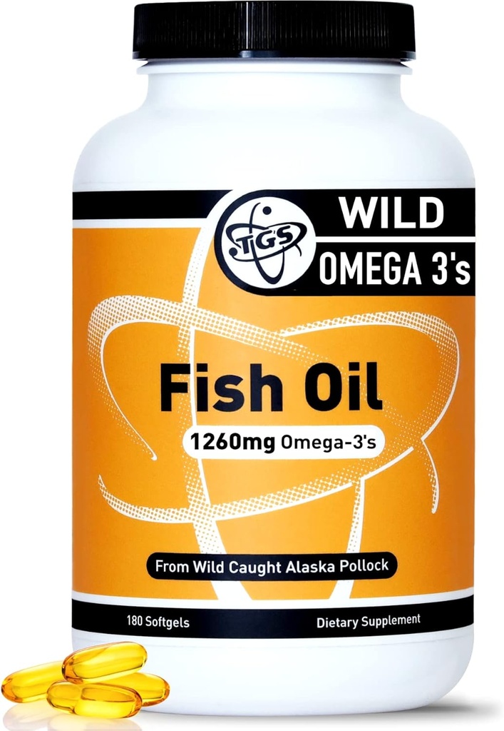 TGS Triple Strength Omega 3 Fish Oil Supplement - 1260mg EPA DHA for Men & Women - Burpless, Pure Omega 3 Fatty Acids from Wild Alaska Pollock in Triglyceride Form - 180 Capsules, 90 Servings 2