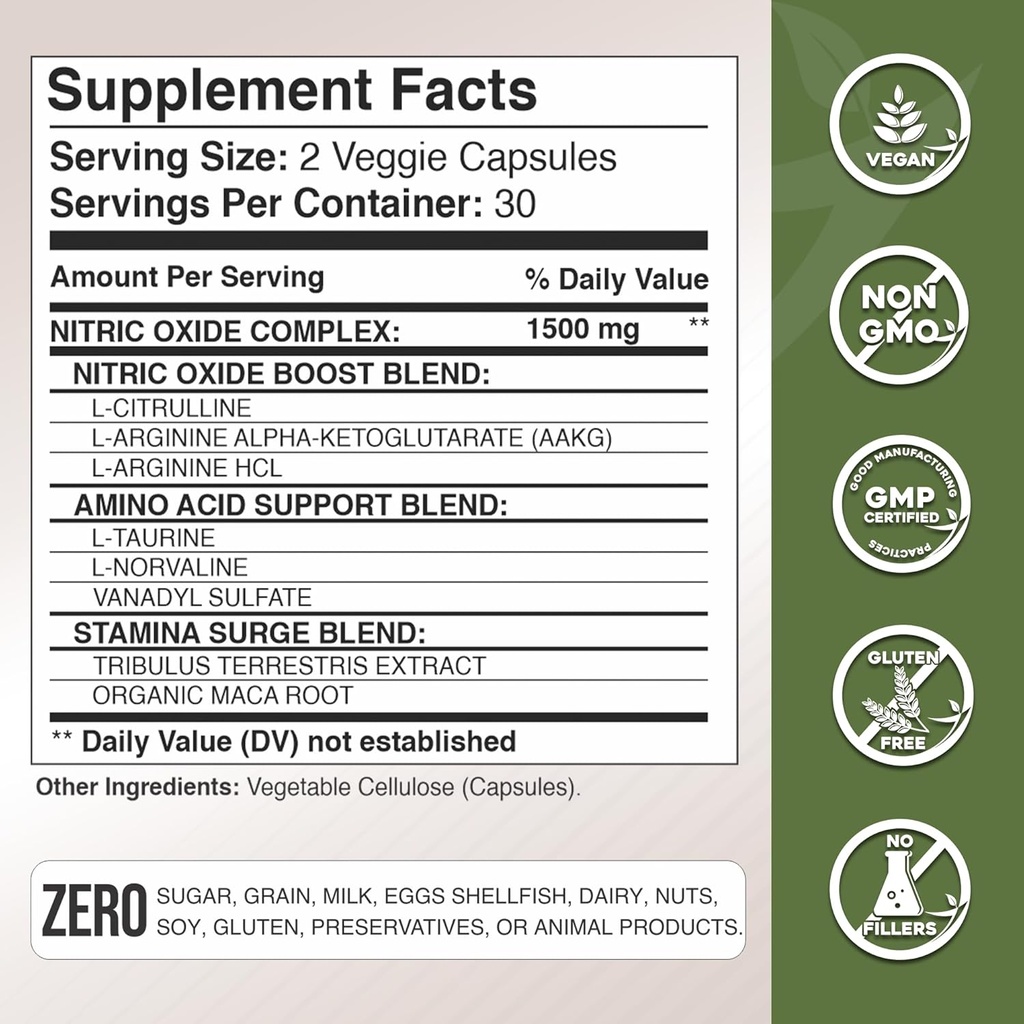 Gade Nutrition Ashwagandha with Maca Root, Horny Goat Weed, Turkesterone, Tribulus Terrestris, Panax Ginseng + Nitric Oxide Booster - Bundle for Energy, Vitality, Performance, Pump 5