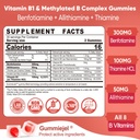 Vitamin B1 & Methylated Vitamin B Complex Gummies - All B Vitamins, Benfotiamine, Thiamine & Inositol, Methylated B1 B2 B6 Multivitamins, L-methylfolate, Methyl B12 for Nerve Cognition Energy, 60 Cts 3