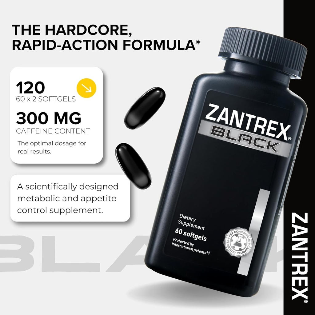 Zantrex Black – Naturally Boost GLP-1 & Metabolism Support | Thermogenic Energy, Weight Management Formula | 60 Pills 3