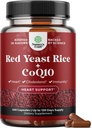 Red Yeast Rice with CoQ10 Supplement - Advanced Healthy Heart & Healthy Cholesterol Levels Formula for Men & Women - Extra Strength Capsule with Red Yeast Rice 1200 mg Capsules with CoQ10-240 Count 2