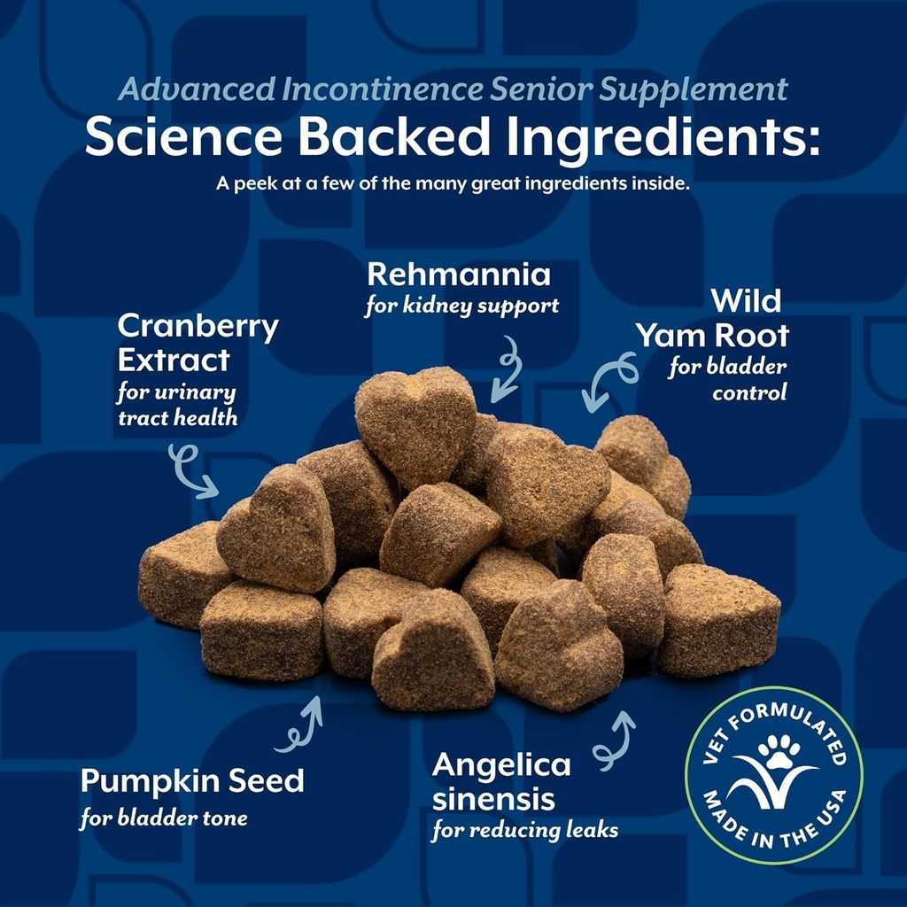 NaturVet Senior Advanced Incontinence Dog Supplement – Helps Support Dog’s Bladder Control, Normal Urination – Includes Synergistic Blend of Botanicals – 60 Ct. Soft Chews 6