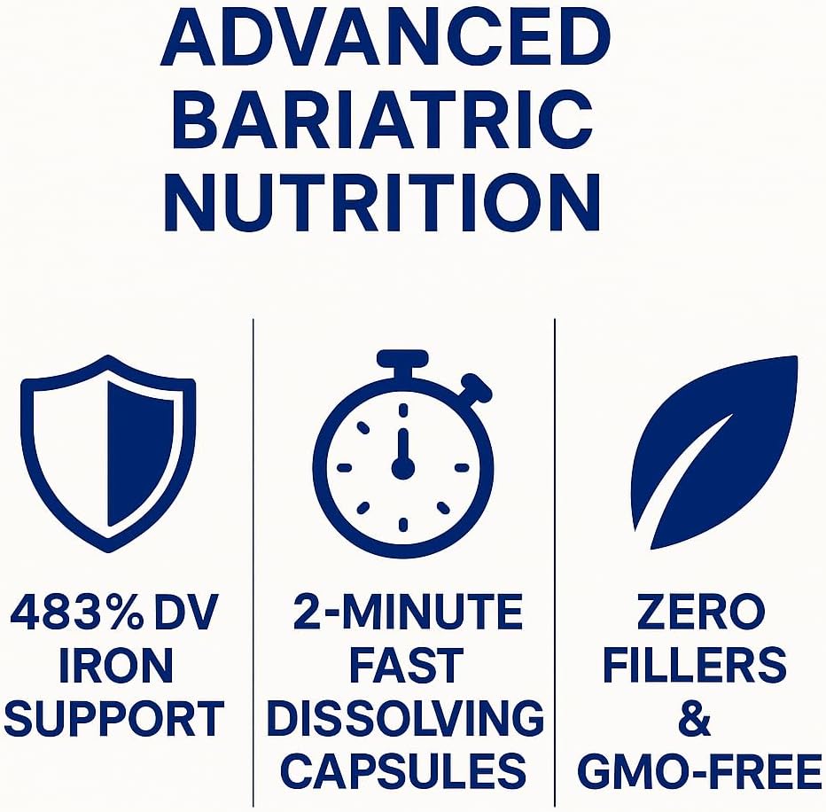 Vita4Life!® Bariatric Multivitamins Multi-Plus Formula | 483% Iron Support | 360 Fast-Absorbing Capsules | Complete Vitamin B Complex for Gastric Bypass & Sleeve Patients | Made in USA 5