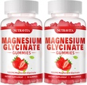 Magnesium Glycinate Gummies 1000mg with L-Threonate,Chelated Magnesium Potassium Complex Supplement with VitD, B6, CoQ10, Calcium,Supports for Memory, Calm, Mood - 180 Gummies Strawberry 2