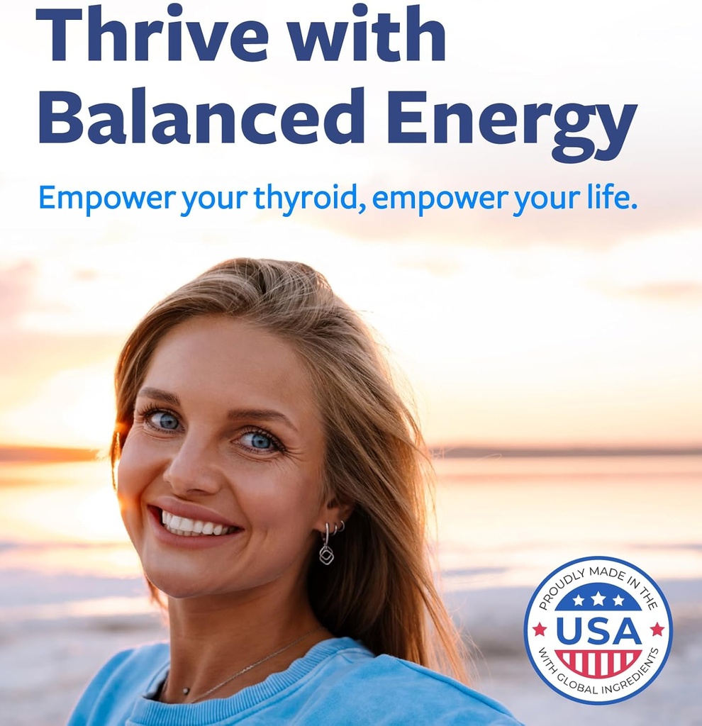 Thyroid Support with Iodine (Non-GMO) Improve Your Energy & Mood - Metabolism Booster Thyroid Health Supplement for Women and for Men - Ashwagandha, Zinc, B12 Complex - 60 Capsules 5