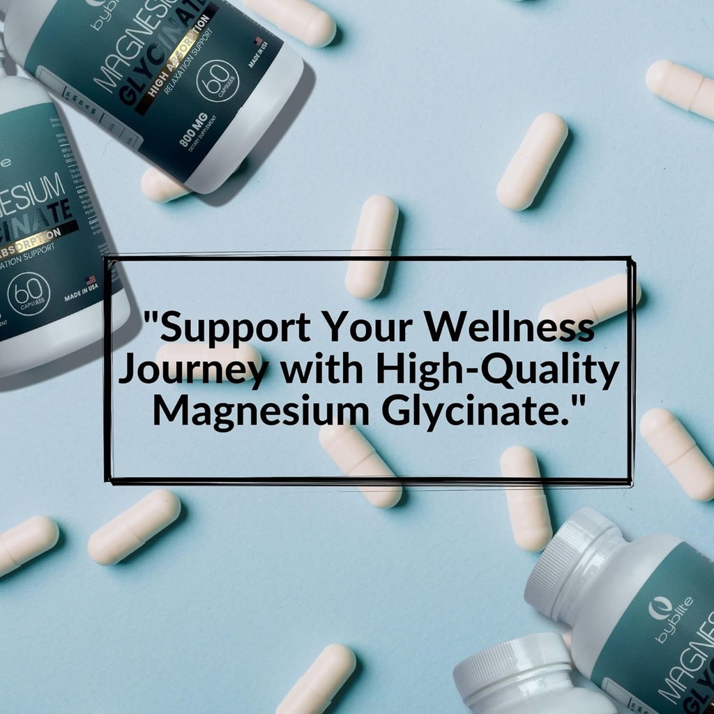 Magnesium Glycinate 800mg/High Absorption – Supports Wellness/Sleep/Muscle Function/Heart Health/Stress Relief 6