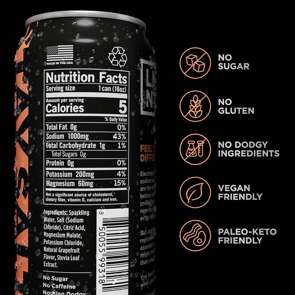 Drink LMNT Sparkling Electrolyte Drink - Grapefruit Salt | 12-Count 3