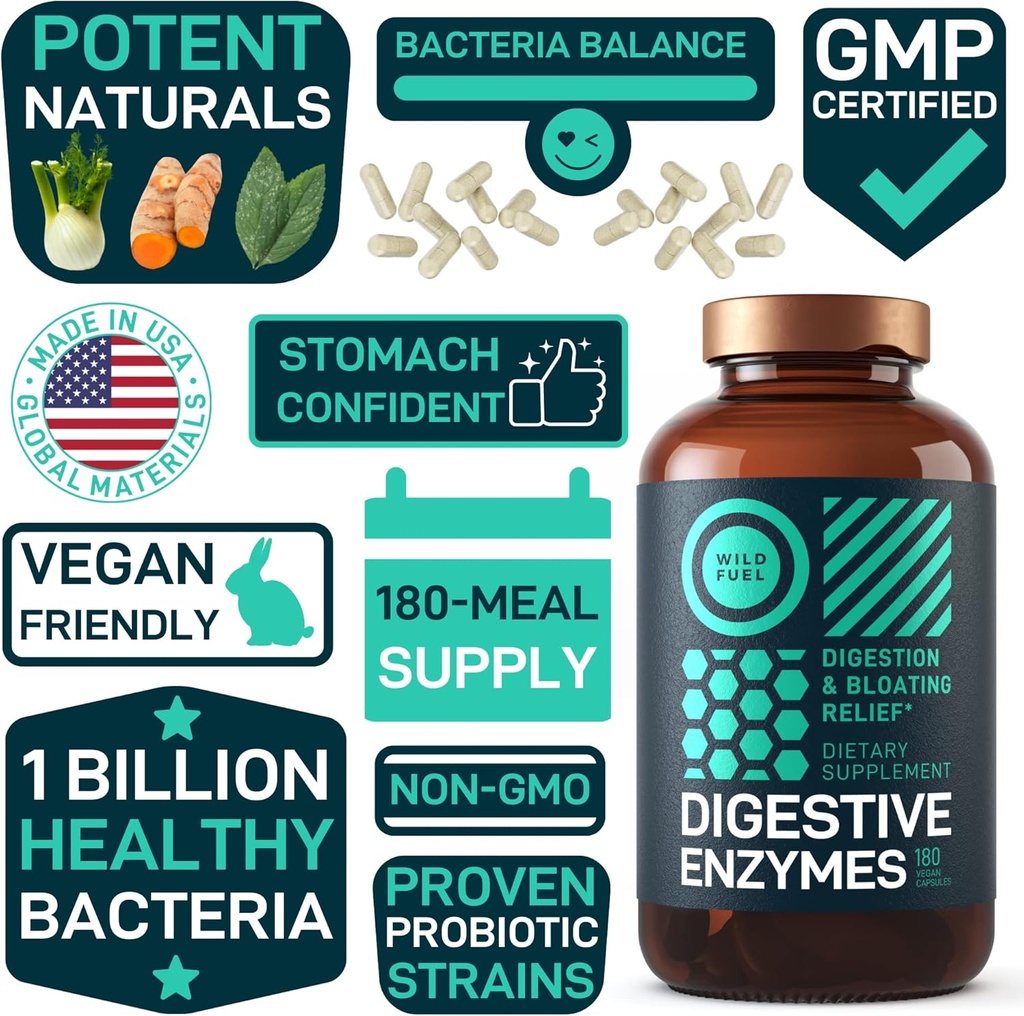 Oral Probiotics and Digestive Enzymes with Probiotics and Prebiotics Enhanced Probiotic Bundle 6