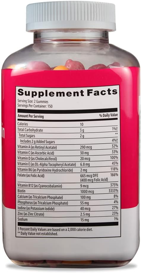 Basics Women's Multivitamin, 300 Gummies (150 Servings) (Previously Solimo) (Pack of 3) 3