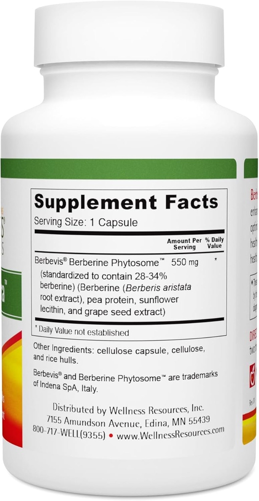 Wellness Resources Berberine Ultra - Advanced Absorption Berberine Phytosome (550mg, 60 Veggie Capsules) 6