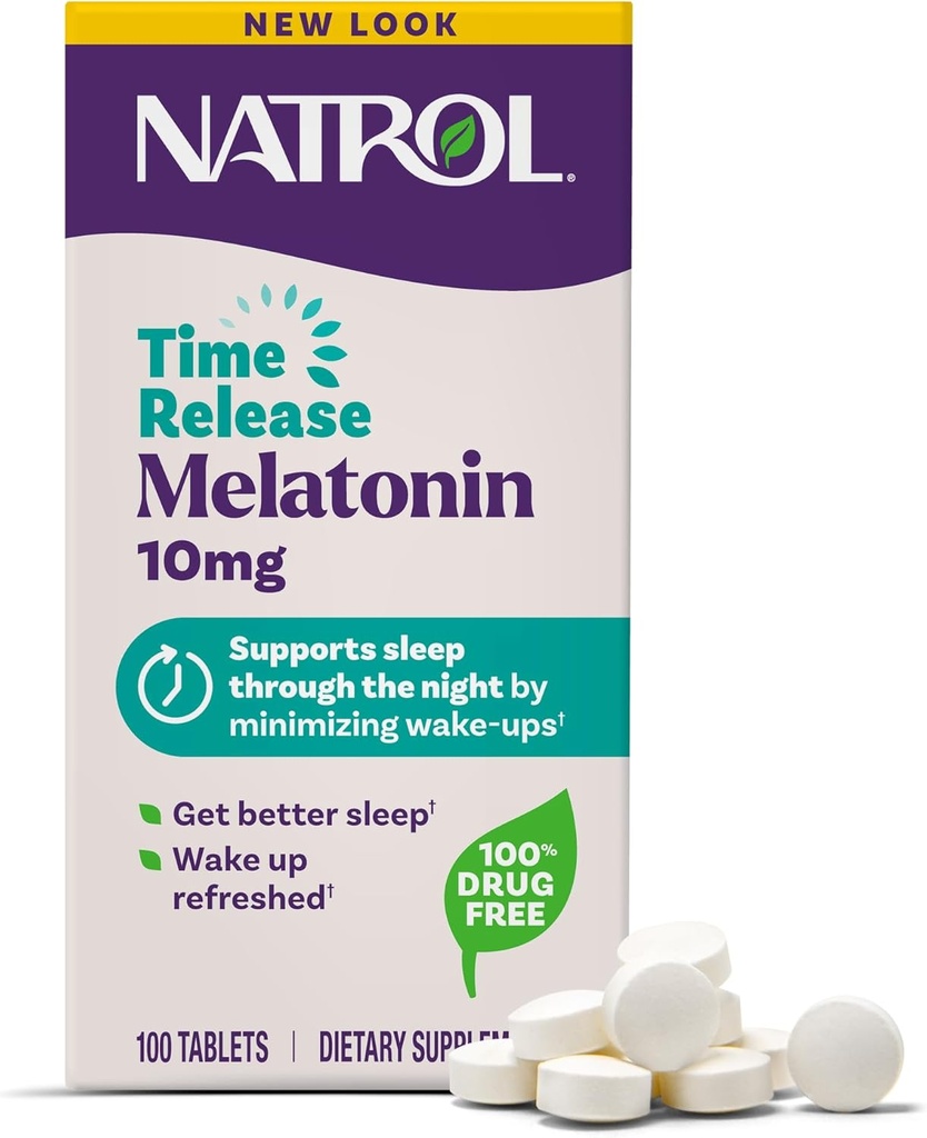 Natrol Advanced Sleep Melatonin 10mg, Dietary Supplement for Restful Sleep, Time Release Melatonin Tablets, 100 Time-Release Tablets, 100 Day Supply (Pack of 12) 2