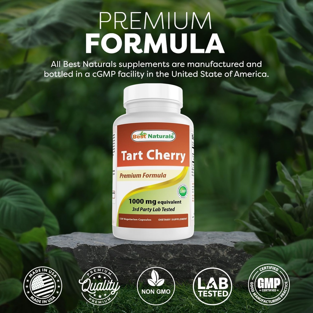 Best Naturals Tart Cherry Extract 1000 mg 120 Capsules (120 Count (Pack of 2)) 6
