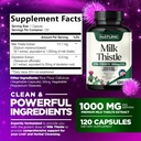 Milk Thistle 1000mg - Liver Detox Supplement with Silymarin Extract & Dandelion Root – Gentle Herbal Liver Cleanse for Men & Women - Liver Health Support - Non-GMO - 120 Veggie Capsules 3