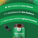 Skin Brightening Glutathione Supplement with Milk Thistle 1000mg - Glutathione Skin Whitening Capsules with Alpha Lipoic Acid for Liver Care, Energy Support & Immune Help - for Men & Women - 30 Count 5