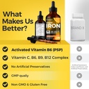 Liquid Iron Supplement with Vitamins B6, B9, B12, C, Folate & MCT Oil (2 Fl Oz, Citrus) + Pure Himalayan Shilajit Resin 600mg for Immune Support & Energy (68g) 4