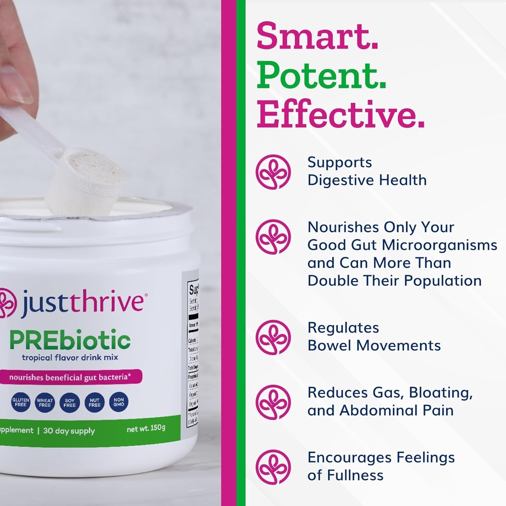 Just Thrive PREbiotic Powder - Digestive and Immune Support Supplement, 150 g 5