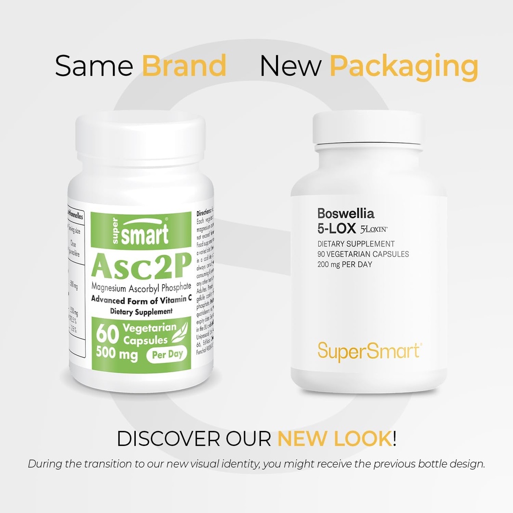 Supersmart - 5-Loxin 200mg per Day (Patented) - AKBA Supplement - 5-Loxin Boswellia Serrata Extract | Non-GMO & Gluten Free - 90 Vegetarian Capsules 3