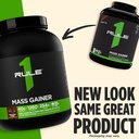 Rule 1 Mass Gainer - High-Calorie Weight Gain Formula with 1,220+ Calories, 250g+ Complex Carb Blend, 40g All-Whey Protein Per Serving (8 Servings, Strawberries & Crème) 5