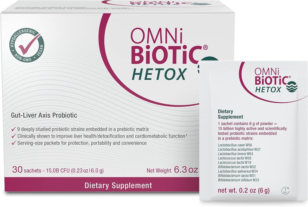 OMNi BiOTiC HETOX Probiotic Liver Detox - Bifidobacterium & Lactobacillus Probiotic Supplement - Hypoallergenic Gut-Liver Support - Non-GMO Detox Cleanse for Men and Women 2