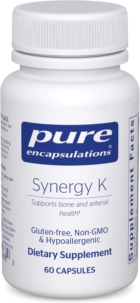 Pure Encapsulations Synergy K - with Vitamin K1, K2 & D3 - Supports Bones, Blood Vessels, Vascular Elasticity & Calcium Utilization* - Includes Cholecalciferol - Gluten Free & Non-GMO - 60 Capsules 2