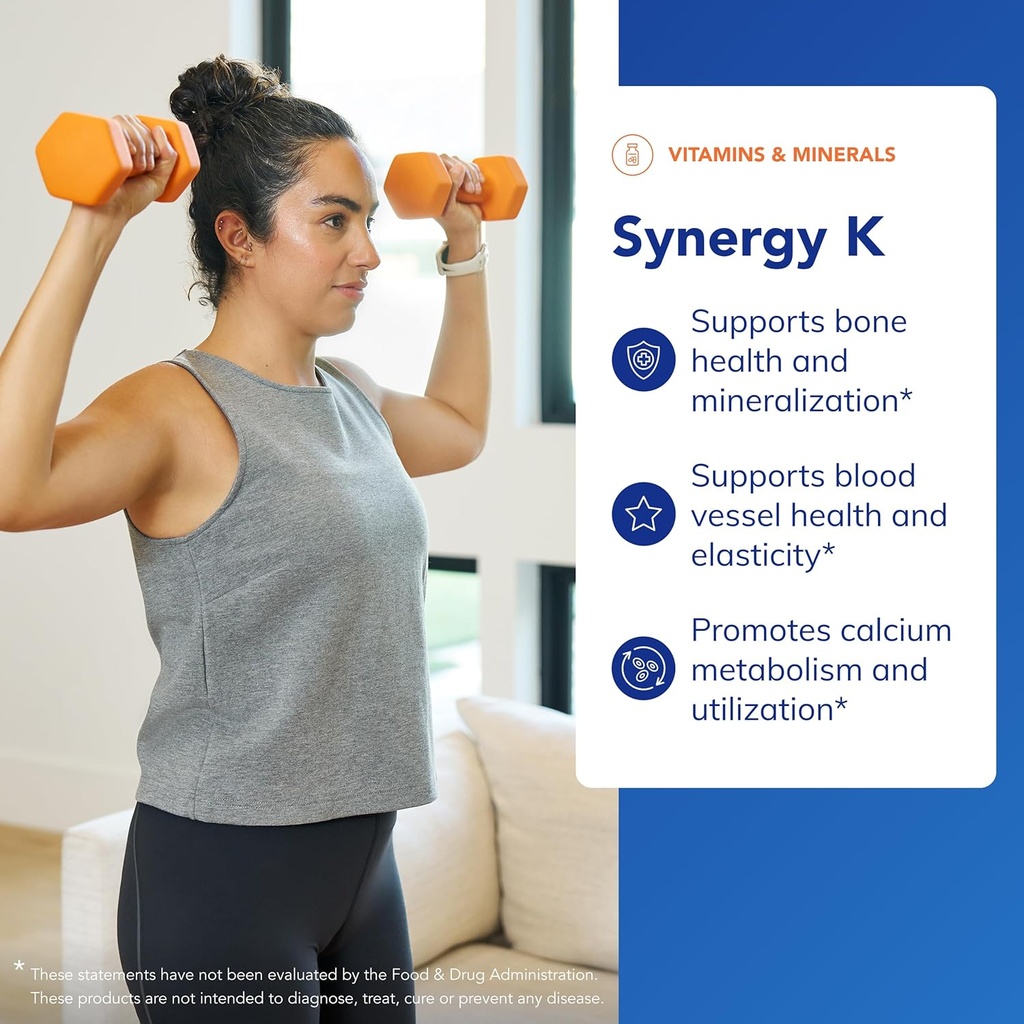 Pure Encapsulations Synergy K - with Vitamin K1, K2 & D3 - Supports Bones, Blood Vessels, Vascular Elasticity & Calcium Utilization* - Includes Cholecalciferol - Gluten Free & Non-GMO - 60 Capsules 4