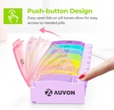 AUVON Weekly Pill Organizer Arthritis Friendly, BPA Free Travel 7 Day Pill Box Case with Spring Open Design and Large Compartment to Hold Vitamins, Cod Liver Oil, Supplements and Medication 3