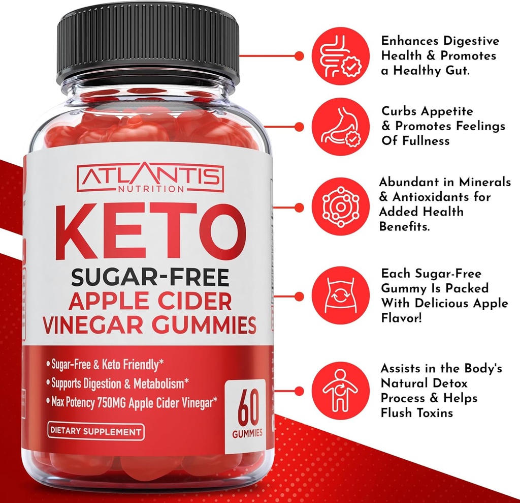 Atlantis Nutrition 8-in-1 Immune Support 60 Gummies + Sugar Free Keto Apple Cider Vinegar 60 Gummies 4