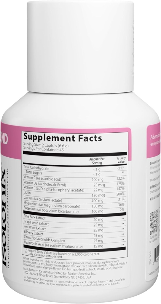 Isotonix OPC-3 Beauty Blend Powder | Collagen Support with Pycnogenol®, Grape Seed & Red Wine Extract | Hair Skin and Nails Supplement with Biotin & Hyaluronic Acid | Antioxidant Powder - 90 Servings 5