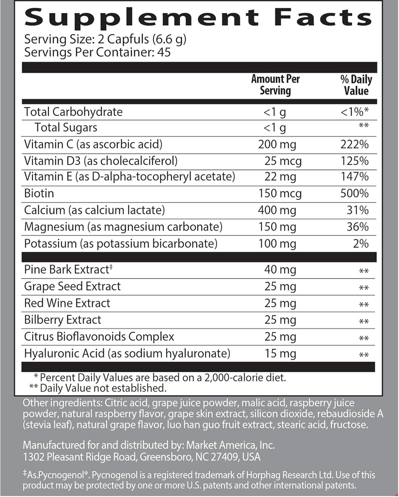 Isotonix OPC-3 Beauty Blend Powder | Collagen Support with Pycnogenol®, Grape Seed & Red Wine Extract | Hair Skin and Nails Supplement with Biotin & Hyaluronic Acid | Antioxidant Powder - 90 Servings 6