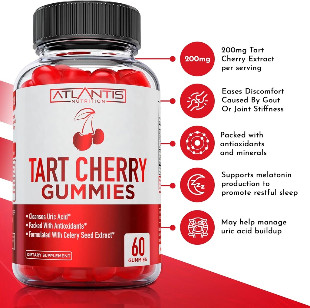 Atlantis Nutrition Tart Cherry 60 Gummies + Creatine 2-Pack (120 Gummies) 3