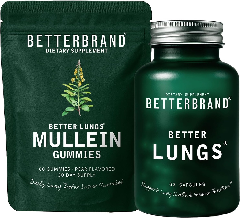 Betterbrand Better Lungs Health Pack - BetterLungs & Mullein Gummies - Complete Respiratory Wellness Pack: BetterLungs & Mullein Gummies - 30 Day Supply 2