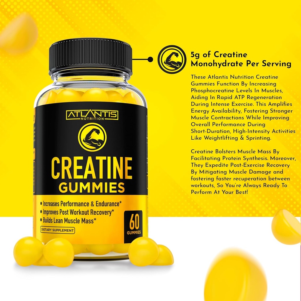 Atlantis Nutrition Tart Cherry 60 Gummies + Creatine 2-Pack (120 Gummies) 6
