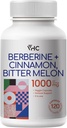 Berberine Supplement 1000mg with Ceylon Cinnamon, Bitter Melon, 3 in 1 Triple Action Formula Berberine HCL Supplements, for Immune, Cardiovascular, Gastrointestinal, 120 Veggie Capsules, Made in USA 2