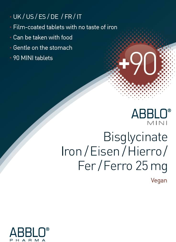 25mg. ABBLO Iron Bisglycinate is Very Gentle on The Stomach, and can be Taken with Food and Calcium Tablets. 3