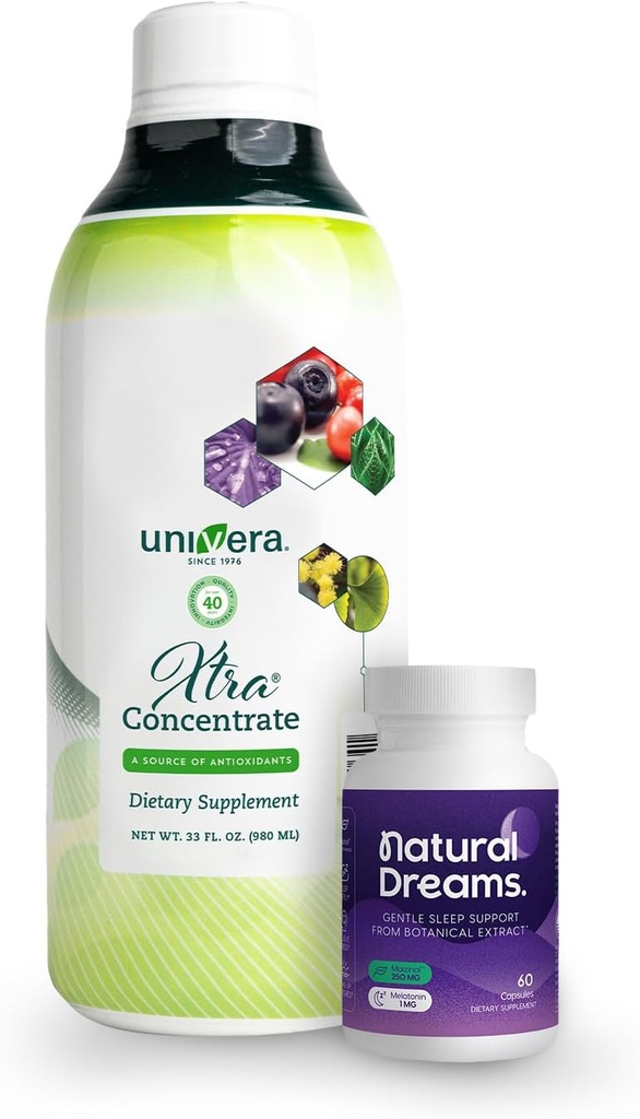 Univera Revitalize & Rest Combo Pack for Enhanced Wellness, Natural Energy for Day, Deep Sleep at Night with Xtra Concentrate & Natural Dreams 2