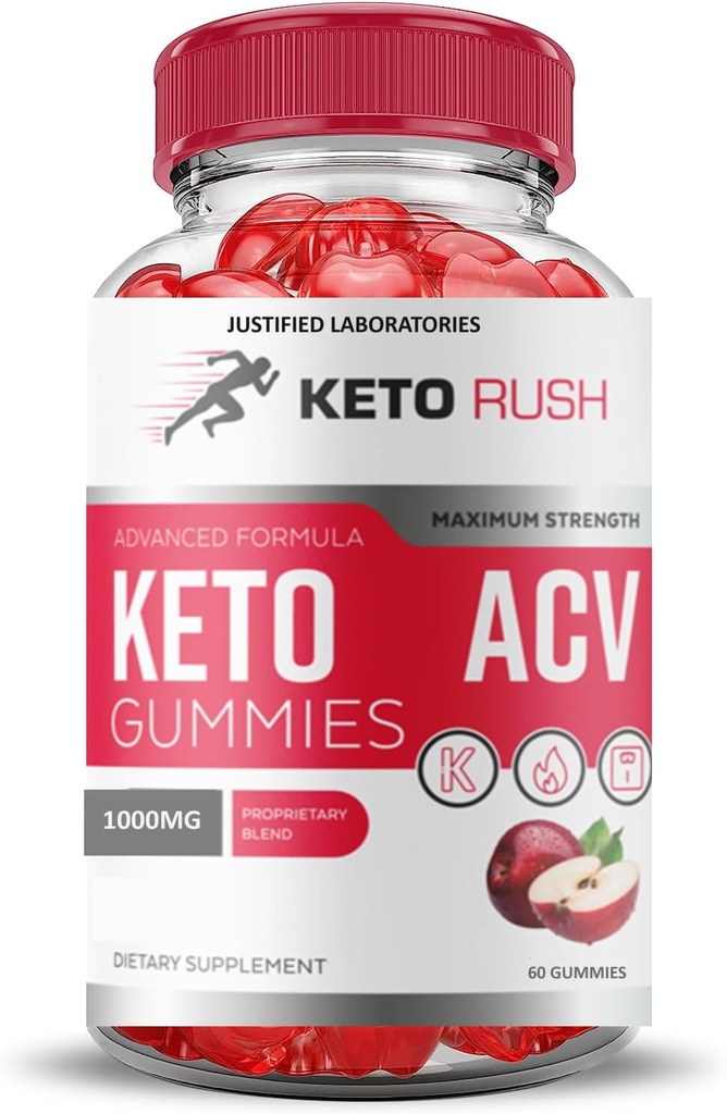 Justified Laboratories (2 Pack Keto Rush Keto ACV Gummies Advanced Formula 1000MG Powder B12 Vegan Non GMO 120 Gummys 5