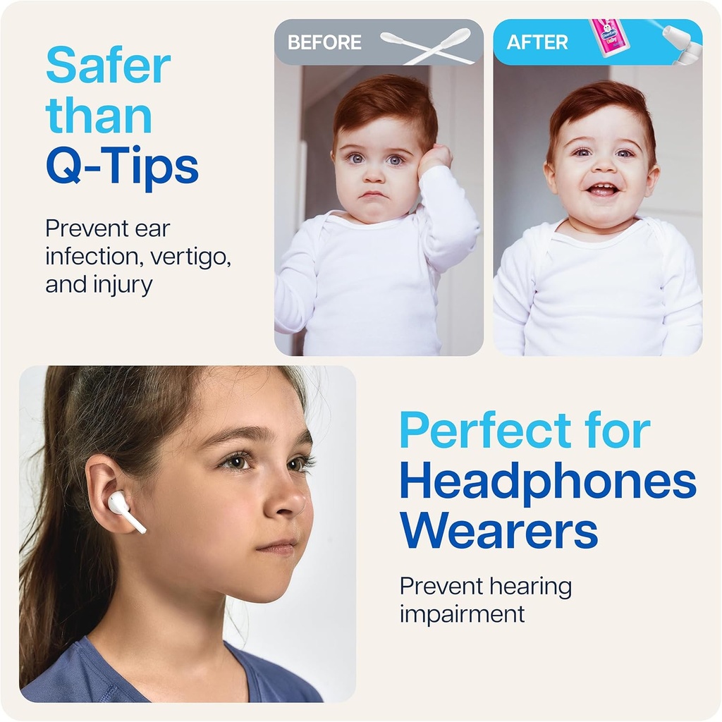 NAVEH PHARMA® CleanEars Baby | Fast-Acting Ear Wax Removal Spray | Breaks Down & Dissolves Earwax in Just 1 Treatment | Clinically Proven to Be 300% More Effective | Mineral Oil, Gentle&Safe | 0.5 OZ 5