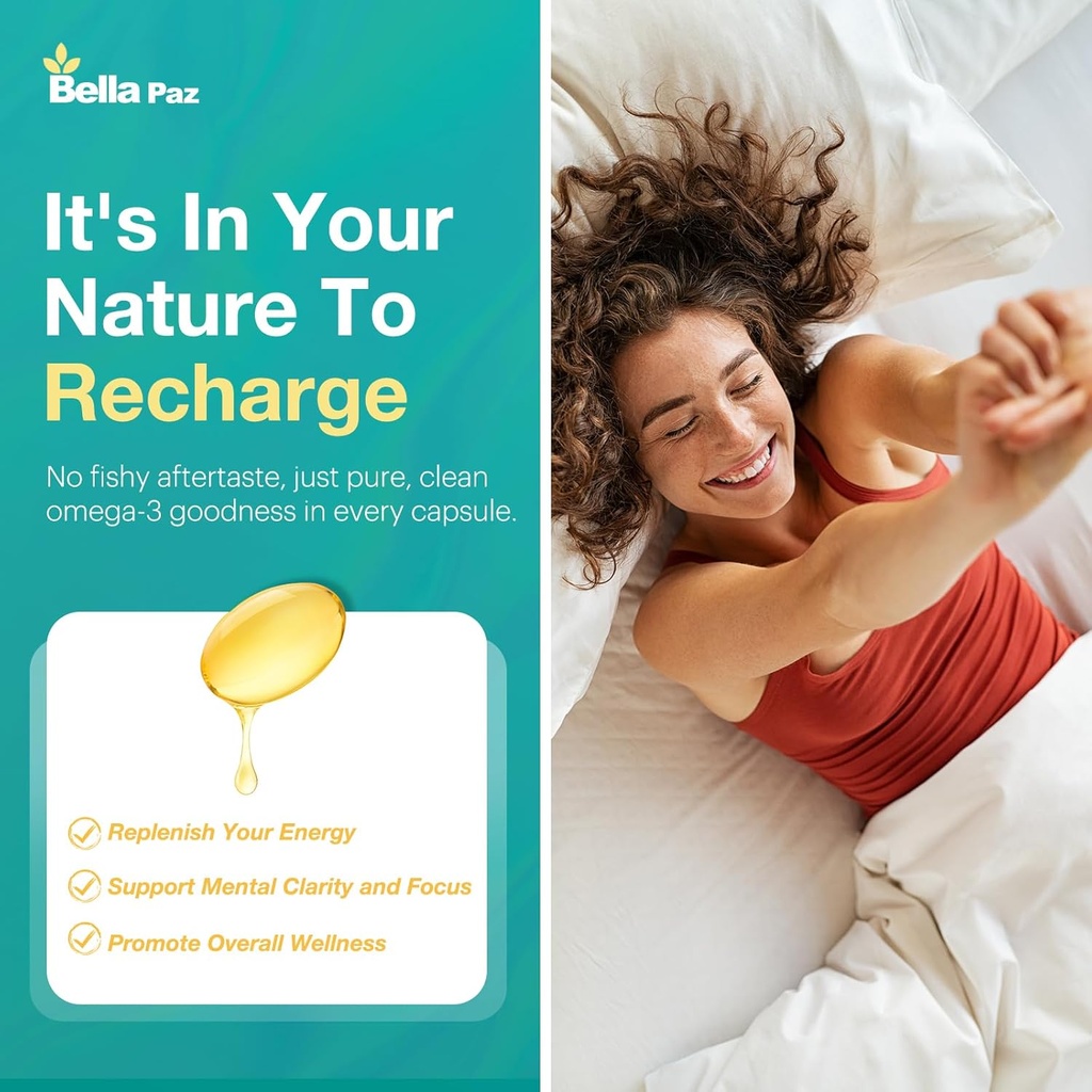 Omega 3 FishOil Supplements - 1000mg Fish Oil 788 mg Omega-3 Fatty Acid Burpless, 488 DHA & 180 EPA for Muscle Bone Heart Brain Support and Health, Supplements for Men and Women, 240 Softgels 6