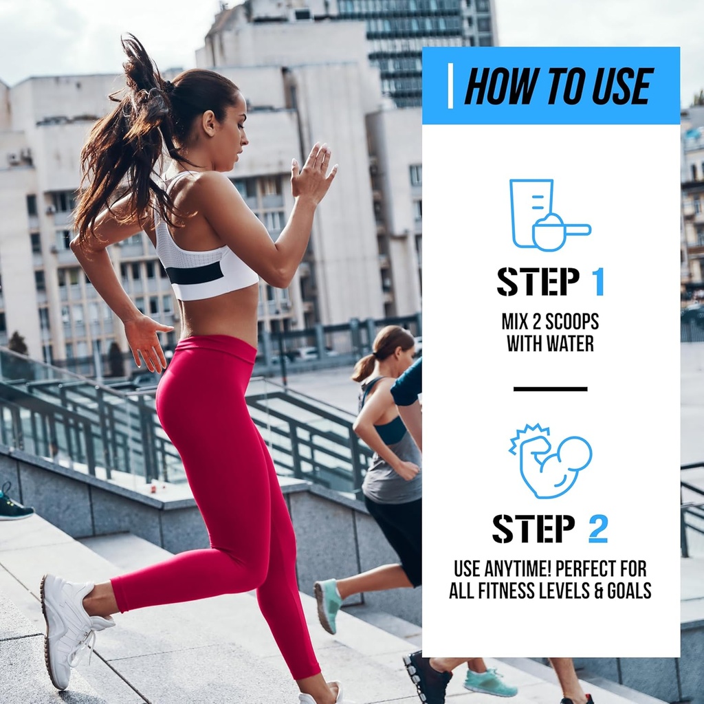 EVL BCAAs Amino Acids Powder - BCAA Energy Pre Workout Powder for Muscle Recovery Lean Growth and Endurance - Rehydrating Post Workout Recovery Drink with Natural Caffeine - Blue Raz 4