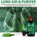 Mullein Drops for Lungs, Mullein Leaf Extract for Lungs, Natural Mullein Herbal Supplements, Mullein Chlorophyll Drops for Lungs, Lung Cleanse for Smokers - 2.02 fl oz 5